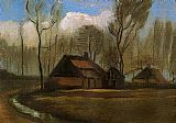 Farmhouses among Trees by Vincent van Gogh